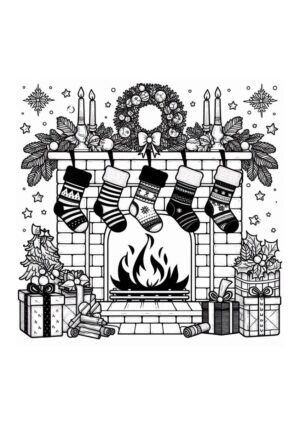 Dekorierter Kamin Weihnachten