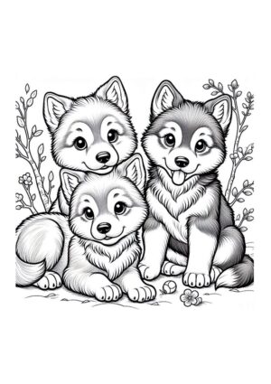 Drei Wolfswelpen