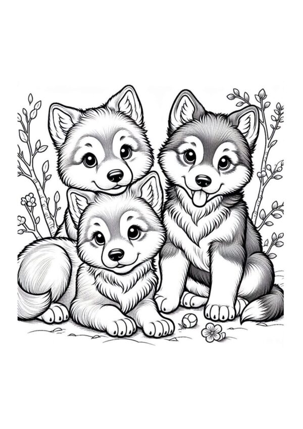 Drei Wolfswelpen