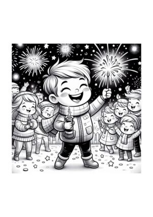 Feuerwerk Neujahr Malvorlage