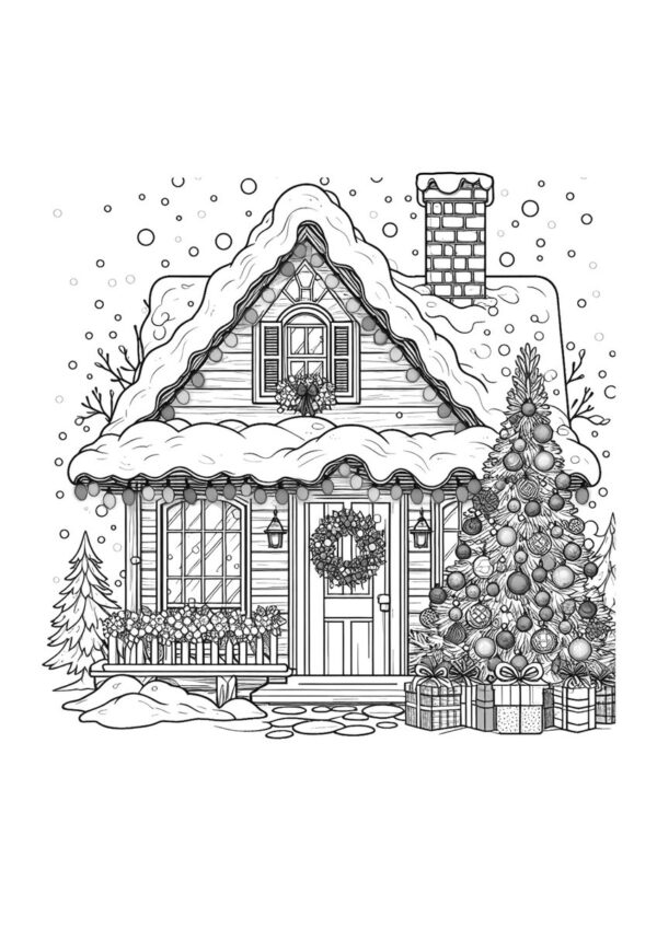 Geschmücktes Haus Weihnachtsdeko