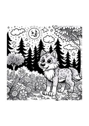 Junger Wolf Nacht