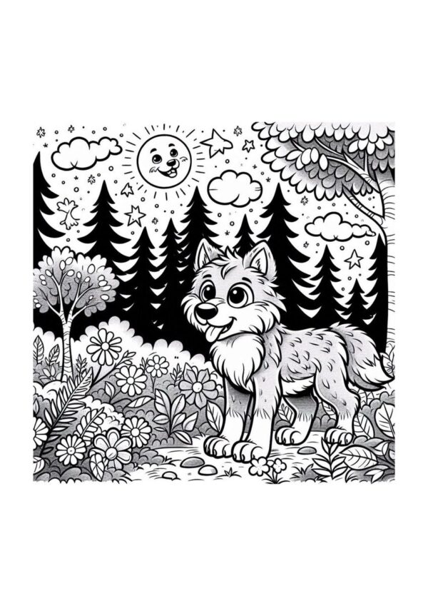Junger Wolf Nacht