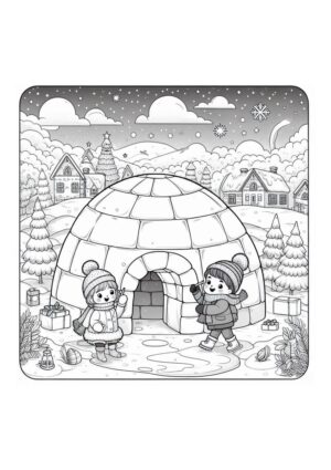 Kinder bauen Iglu