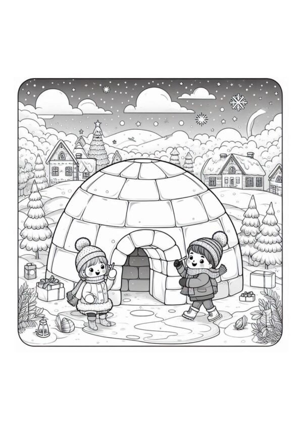 Kinder bauen Iglu