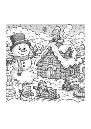 Kinder spielen im Schnee
