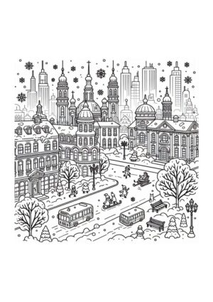 Schneefall Stadt
