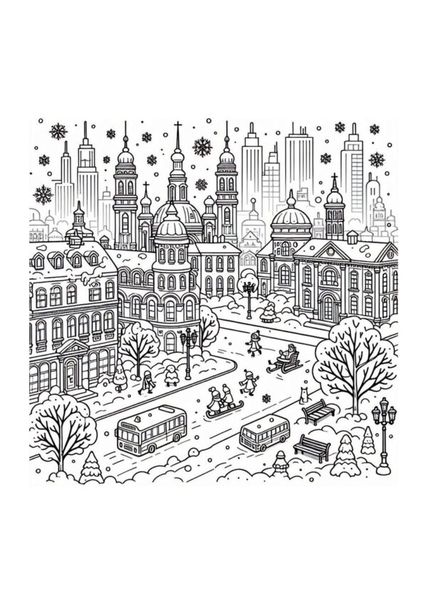 Schneefall Stadt