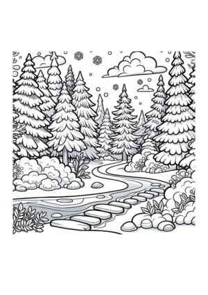 Schneefall im Wald