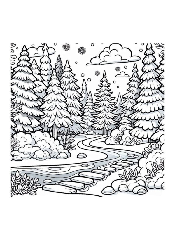Schneefall im Wald