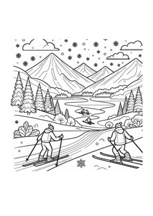 Skifahrer in den Bergen