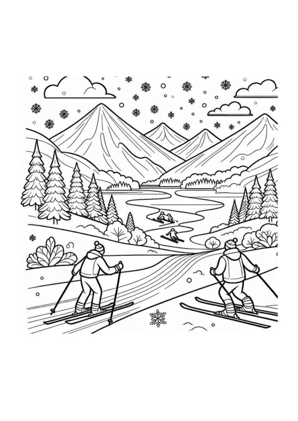 Skifahrer in den Bergen