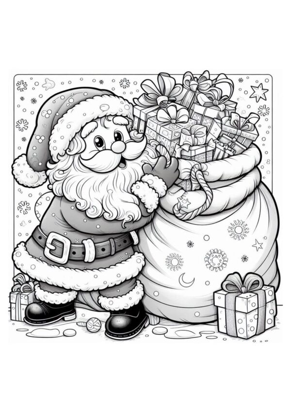 Weihnachtsmann mit großem Geschenkesack