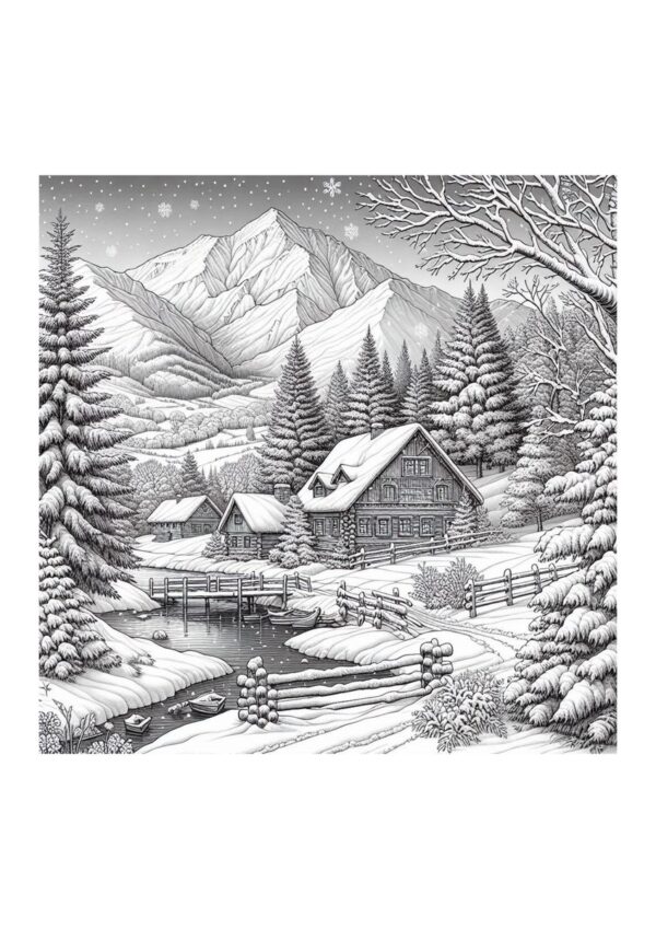 Winterlandschaft Malvorlage