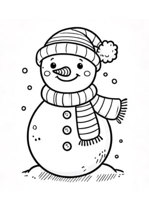 Ausmalbild Schneemann