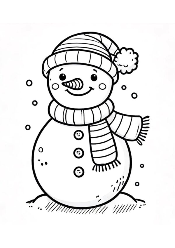 Ausmalbild Schneemann