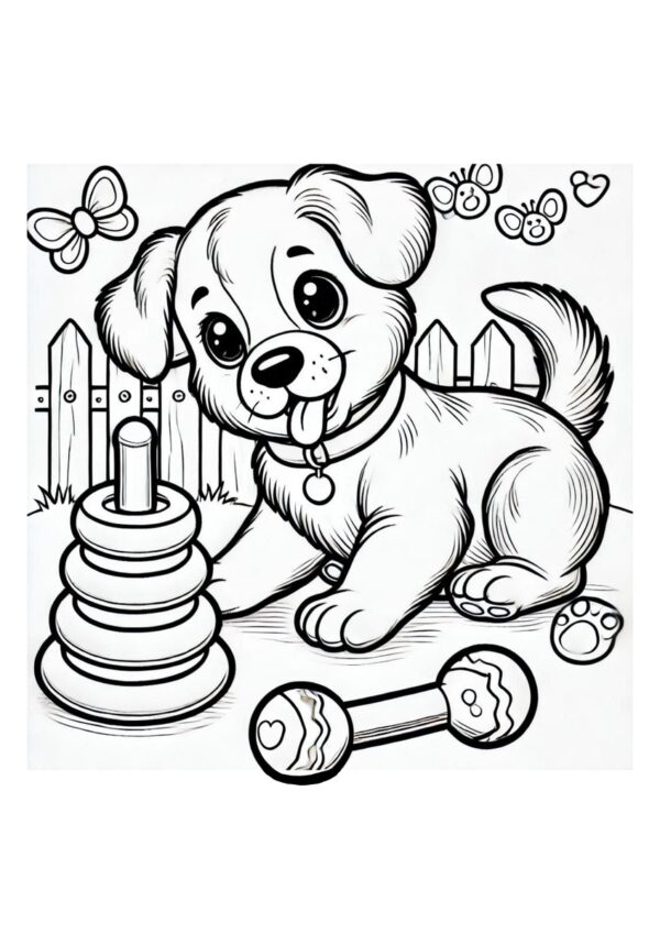 Hund mit Spielzeug