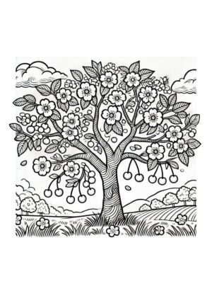 Kirschblüten Ausmalbild