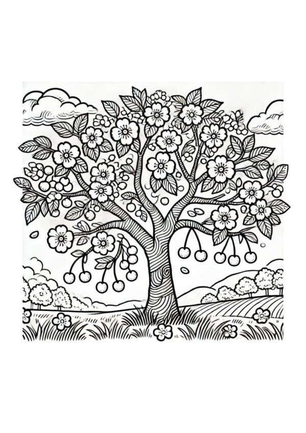 Kirschblüten Ausmalbild