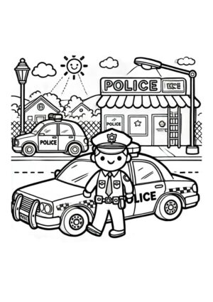 Kleine Polizeistation Malvorlage