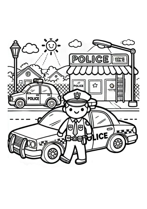 Kleine Polizeistation Malvorlage