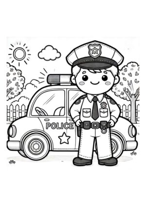 Polizist Malvorlage für Kinder