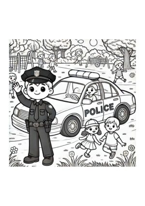 Polizist mit Kindern