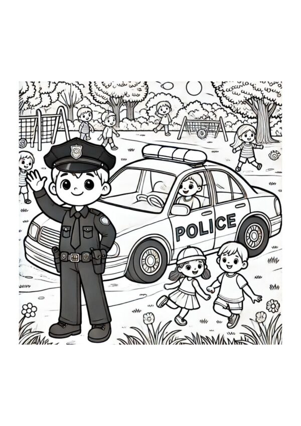 Polizist mit Kindern