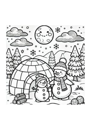 Schneemann Familie Ausmalbild
