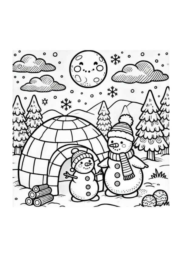 Schneemann Familie Ausmalbild