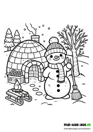 Schneemann Winterlandschaft