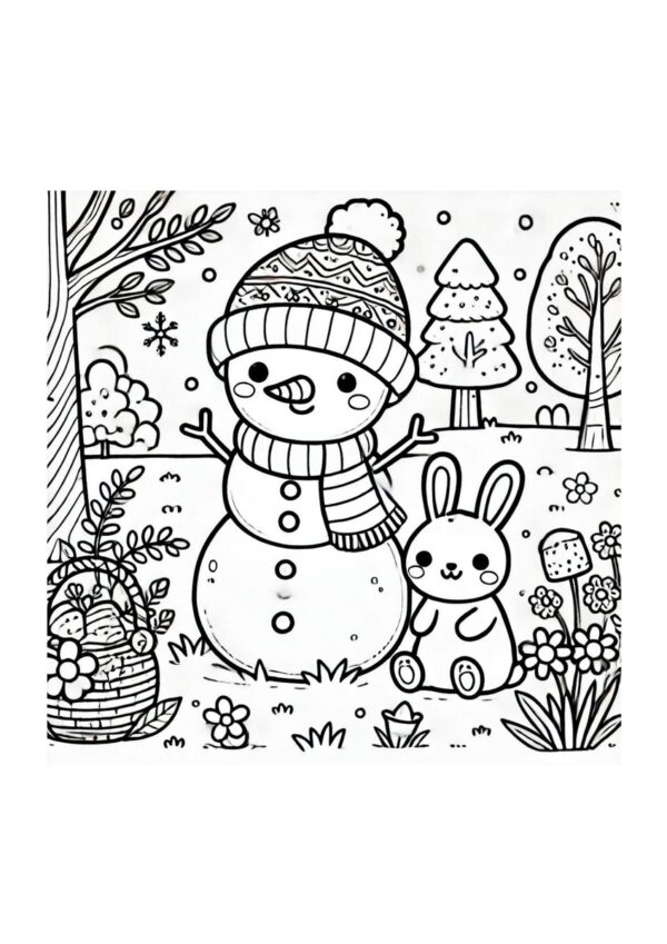 Schneemann mit Kaninchen