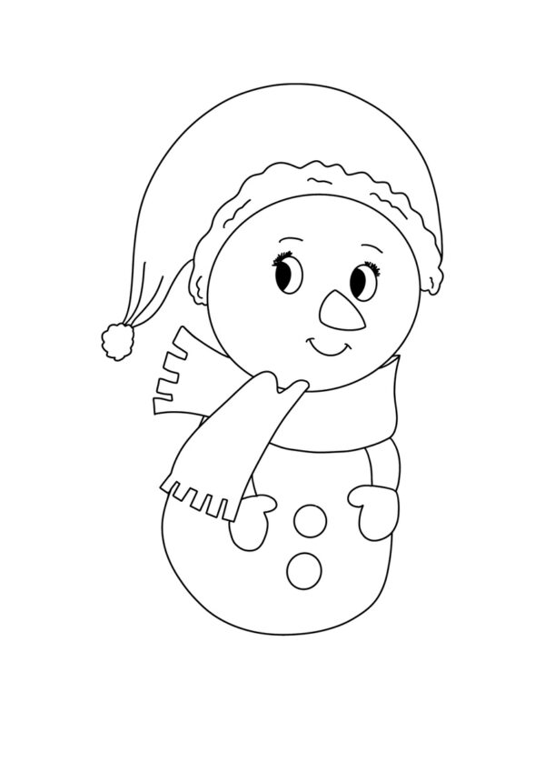 Schneemann mit Mütze und Schal