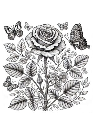 Dornenrose Ausmalbild
