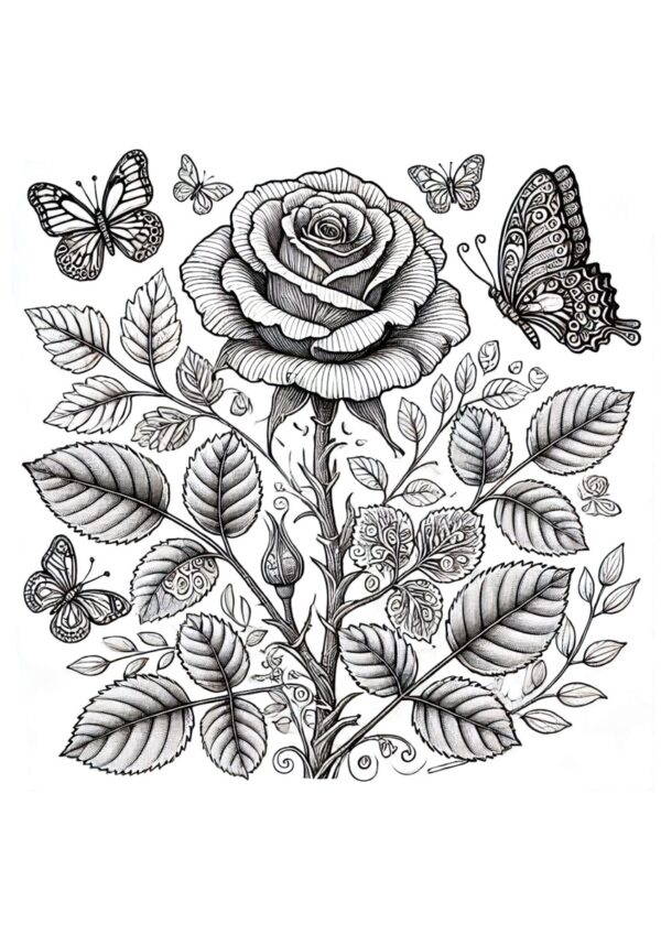 Dornenrose Ausmalbild