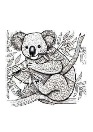 Fressender Koala Ausmalbild