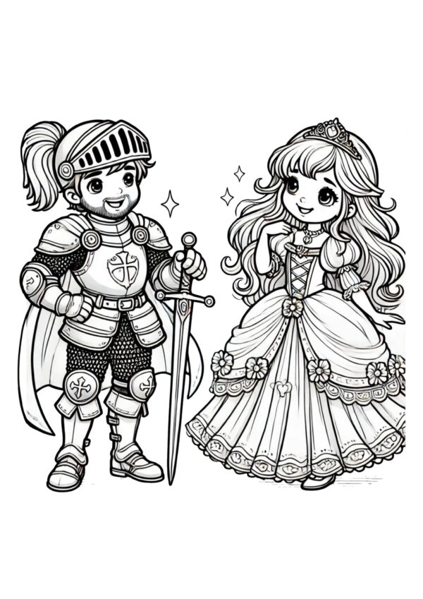 Hübscher Ritter mit schöner Prinzessin