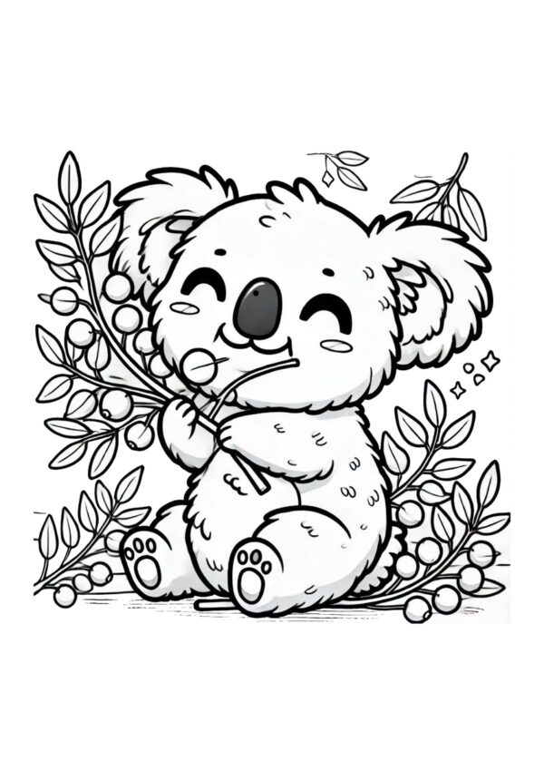 Hungriges Koala Baby Malvorlage