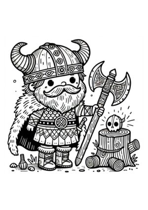 Kleiner süßer Kawaii Wikinger