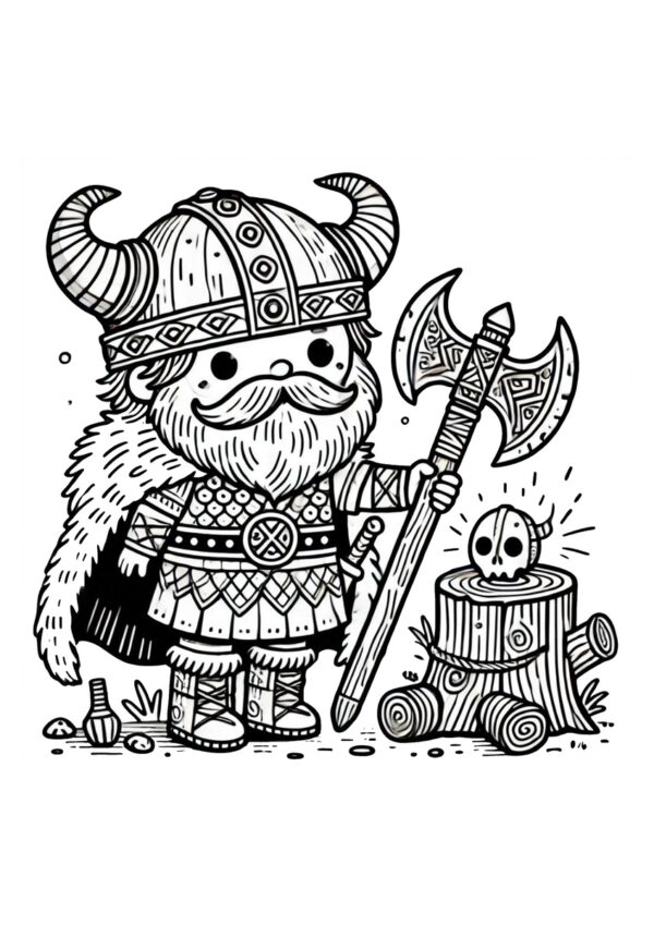 Kleiner süßer Kawaii Wikinger
