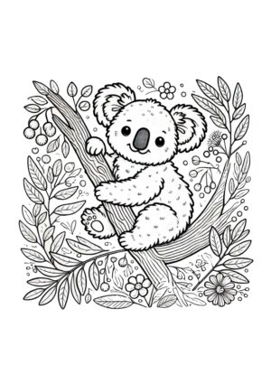 Kletternder Koala Ausmalbild
