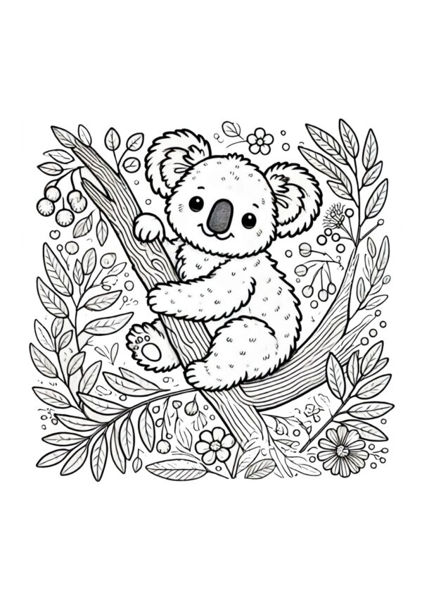 Kletternder Koala Ausmalbild