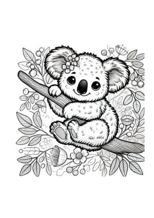 Koala Baby klettert auf Ast