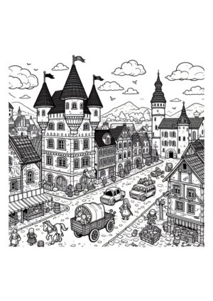 Lebendiges Stadtzentrum Mittelalter