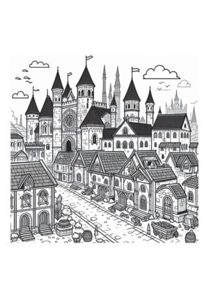 Mittelalter Stadt mit Schloss