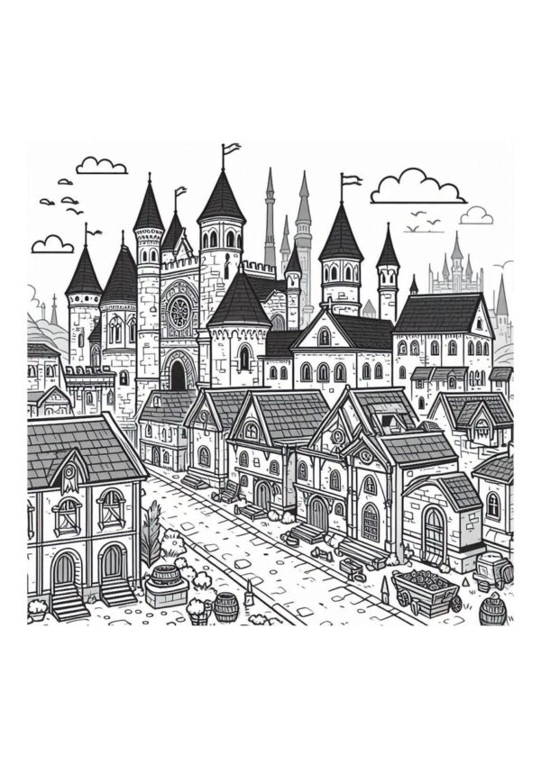 Mittelalter Stadt mit Schloss