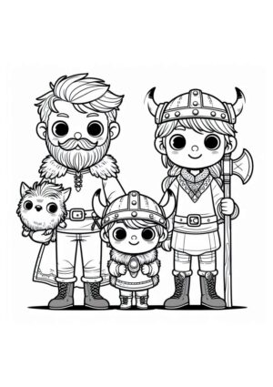 Nordische Wikinger Familie