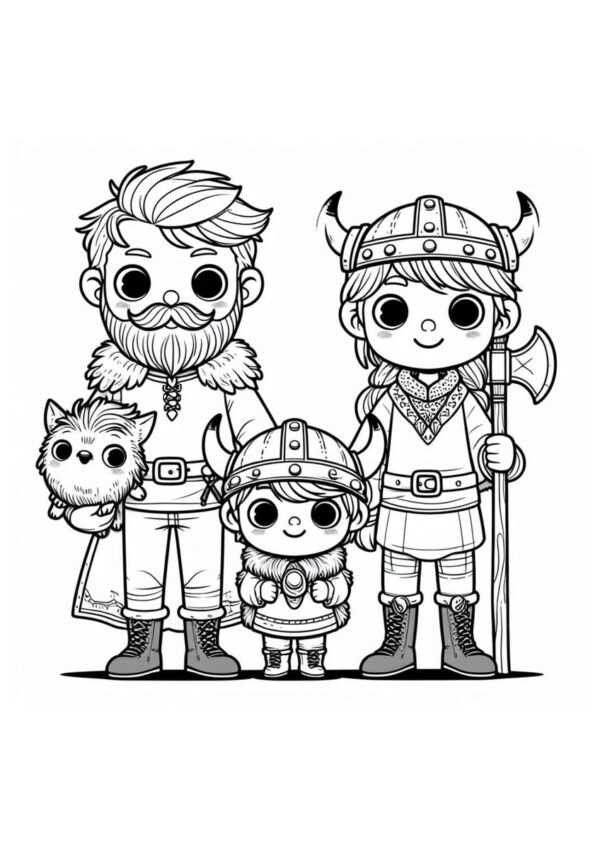 Nordische Wikinger Familie