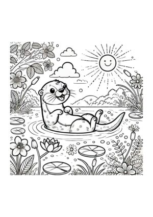 Otter im See Malvorlage