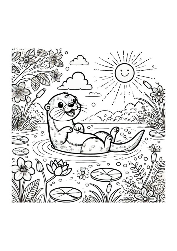 Otter im See Malvorlage